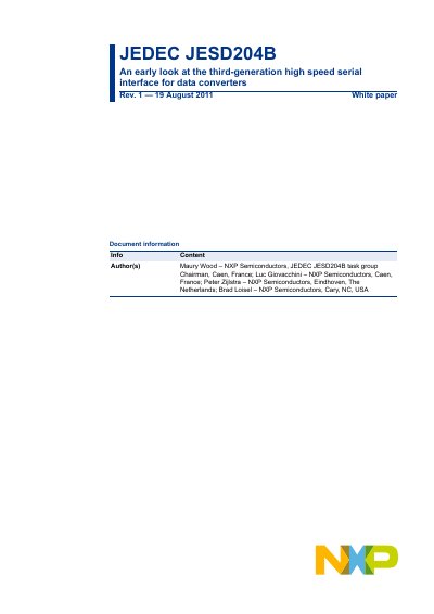 NXP JEDEC JESD204B White Paper - cover page