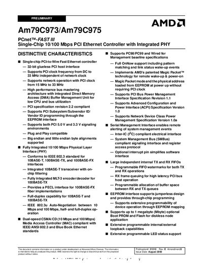 AMD Am79C973/Am79V975 Manual - cover page