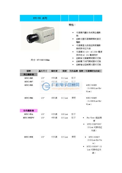 HTC HTC-55 Black and White Camera User Manual - cover page