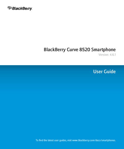BlackBerry Curve 8520 Smartphone User Guide - cover page