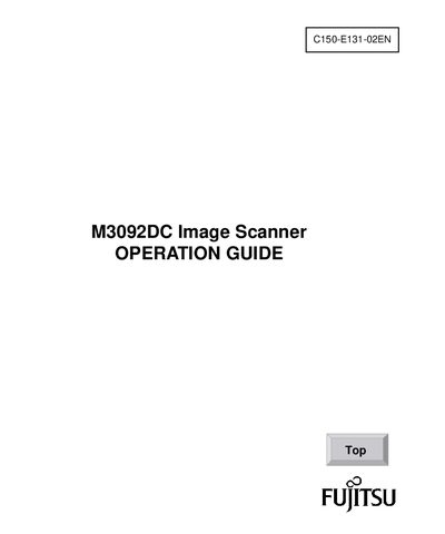 Fujitsu M3092DC Image Scanner Operation Guide - cover page