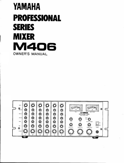 Yamaha M406 Mixer Owner's Manual - cover page