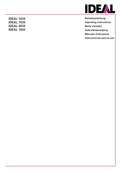 IDEAL 1034/1035/2035/1043 Paper Trimmer Operating Instructions - cover page