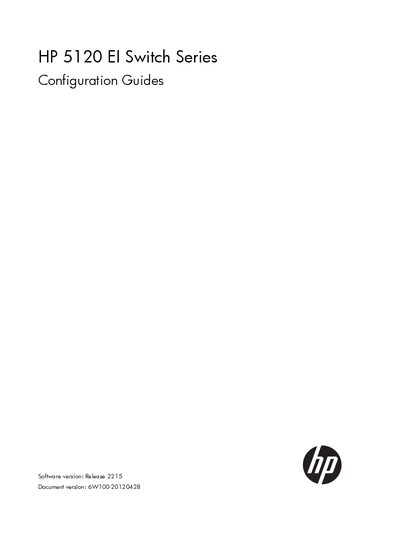 HP 5120 EI Switch Software Configuration Guide - cover page