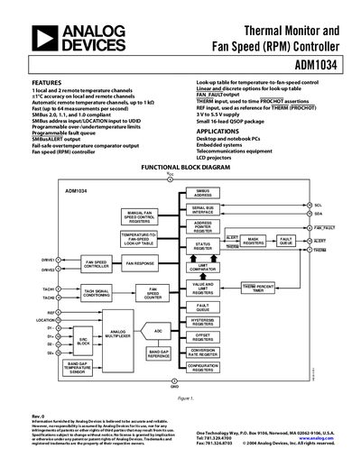 Analog Devices ADM1034 Datasheet - cover page