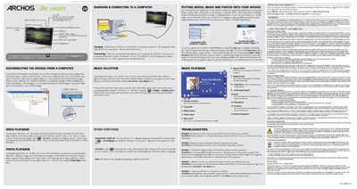 Archos 3S Vision User Manual - cover page