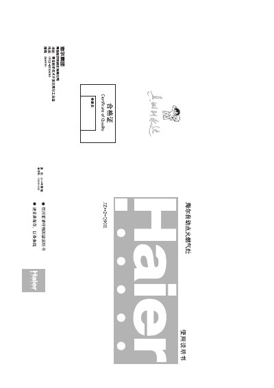 Haier JZ2-Q90E Gas Range User Manual