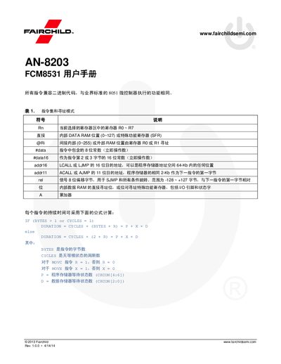 Fairchild FCM8531 User Manual