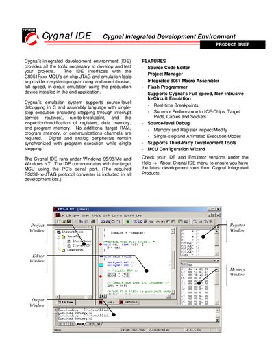Silicon Laboratories Cygnal IDE Product Brief - cover page
