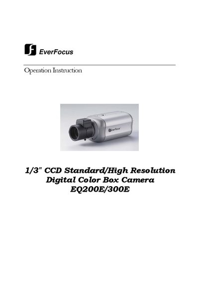 EverFocus EQ200E/300E Operation Instruction