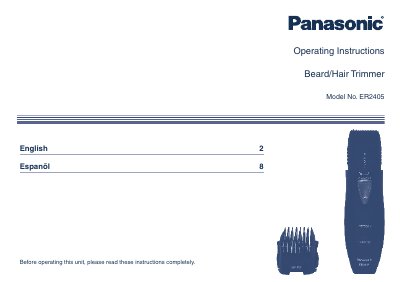 Panasonic ER2405-MUL Manual - cover page