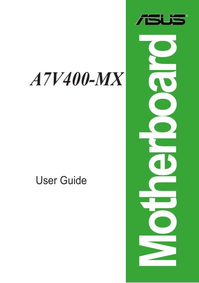 ASUS P5ND A7V400-MX motherboard user guide  - cover page