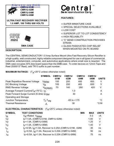 Central CMR1U-01M CMR1U-02M CMR1U-04M CMR1U-06M handbook - cover page