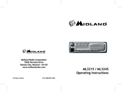 Midland ML3215/ML3245 Operating Instructions - cover page