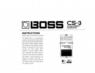 BOSS CS-3 Compression Sustainer Instructions - cover page