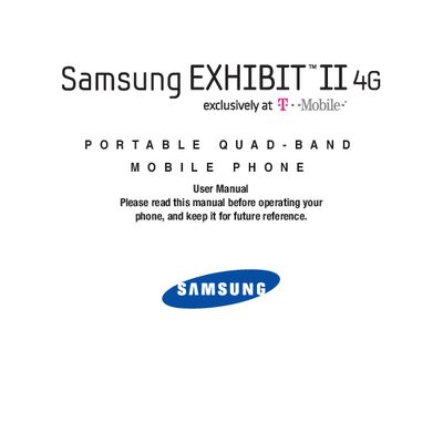 Samsung Exhibit II 4G User Manual - cover page