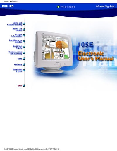 Philips 105E Monitor User Manual