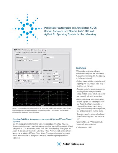 Agilent Autosystem GC Control Software Product Leaflet - cover page