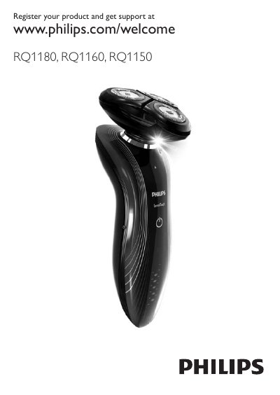 Philips RQ1180 RQ1160 RQ1150 Electric Shaver User Manual - cover page