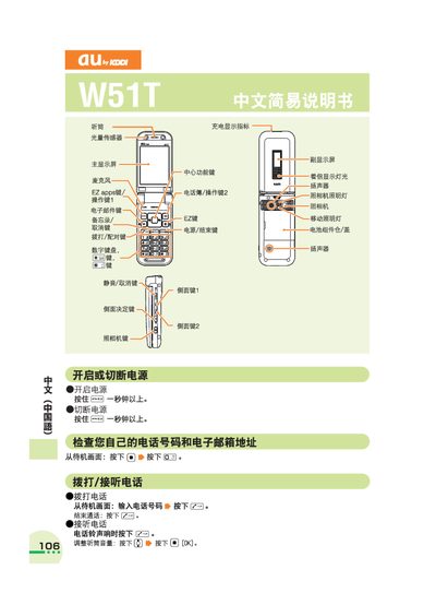 au W51T User Manual - cover page