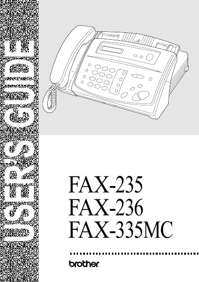 Brother Fax-235 Fax-236 Fax-335MC User Manual - cover page