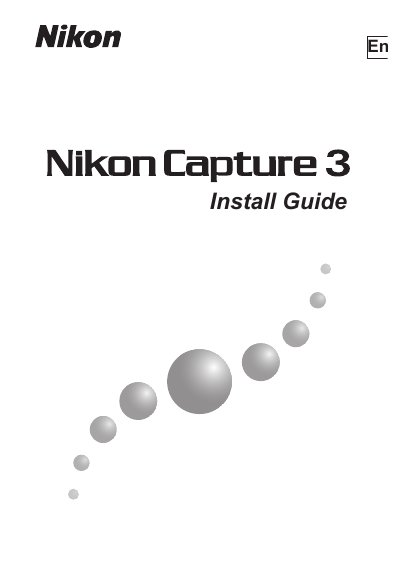 Nikon Capture 3 Installation Guide - cover page