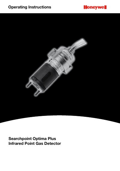 Honeywell Searchpoint Optima Plus Infrared Point Gas Detector Operating Instructions - cover page