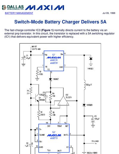 Maxim MAX713 5A Switch-Mode Battery Charger Application Note