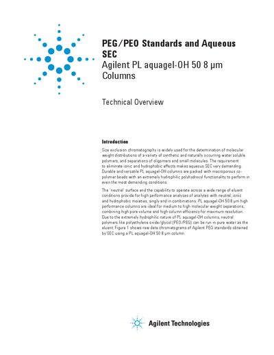 Agilent PL aquagel-OH 50 SEC Column Technical Overview - cover page