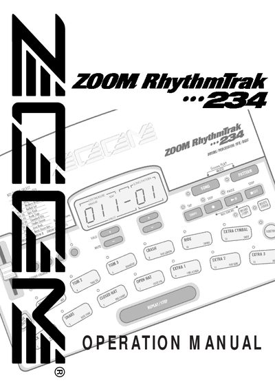 zoom rhythm trak RT-234 Operation Manual - cover page