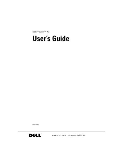 Dell Axim X3 User Guide - cover page
