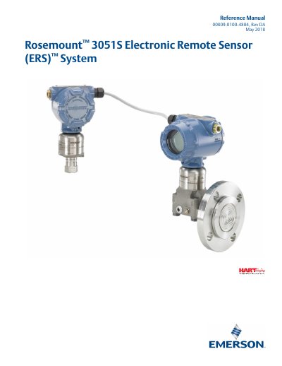 Rosemount 3051S ERS Reference Manual - cover page