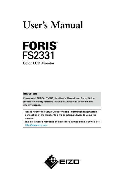 FORIS FS2331 Color LCD Monitor User Manual