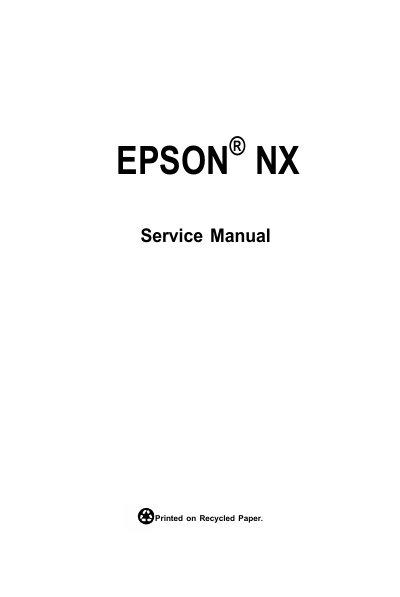 Epson NX Desktop Computer Service Manual - cover page