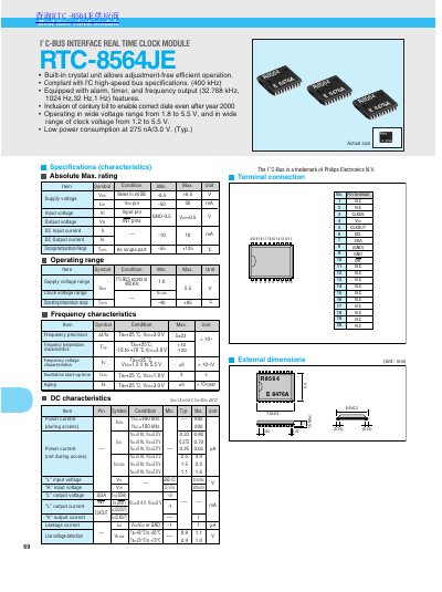 ZS IARTC RTC-8564JE Real Time Clock Module Datasheet - cover page