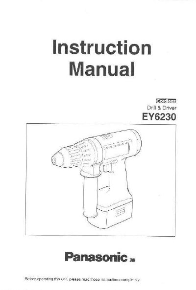 Panasonic EY6230 Drill & Pike Instruction Manual - cover page