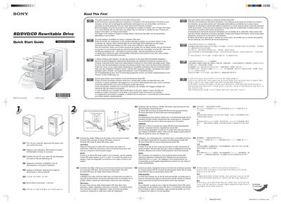 Sony BD/DVD/CD Rewritable Drive Quick Start Guide - cover page
