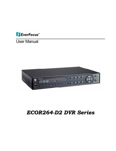EverFocus ECOR264-8D2 Operation Instructions - cover page