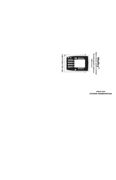 Alaris Medley 8000 Series Programming Module Directions for Use - cover page
