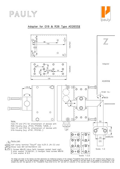 Pauly AD26SS2 Adapter Datasheet - cover page
