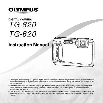 OLYMPUS TG-820/TG-625 digital camera Manual