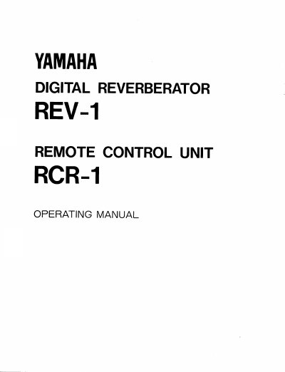YAMAHA REV-1/RCR-1 Manual - cover page