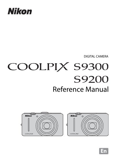 Nikon COOLPIX S9300/S9200 User Manual - cover page