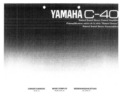 Yamaha Electone C-40 Owner's Manual - cover page