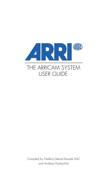 ARRI ARRICAM System Users' Guide - cover page
