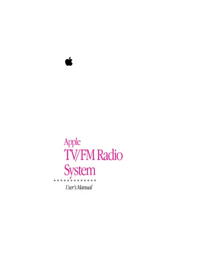 Apple TV/FM Radio System User Manual - cover page