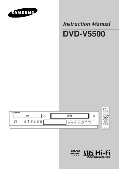 Samsung DVD-V5500 DVD Player Installation Guide - cover page