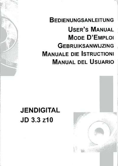 JD 3.3 Z10 User's Manual - cover page