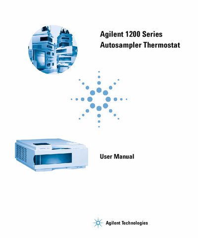 Agilent 1200 Series Autosampler Thermostat User Manual - cover page