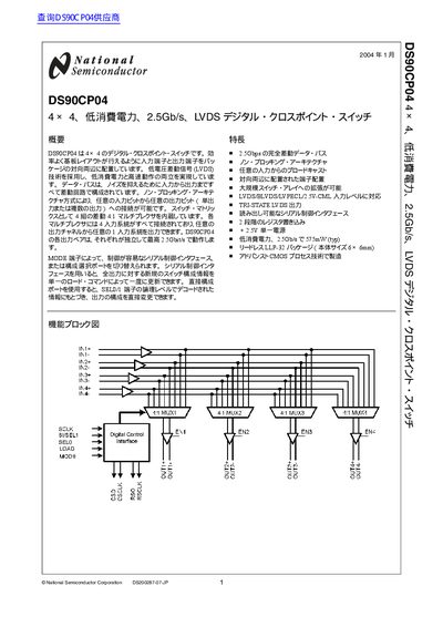 National Semiconductor DS90CP04 Datasheet - cover page